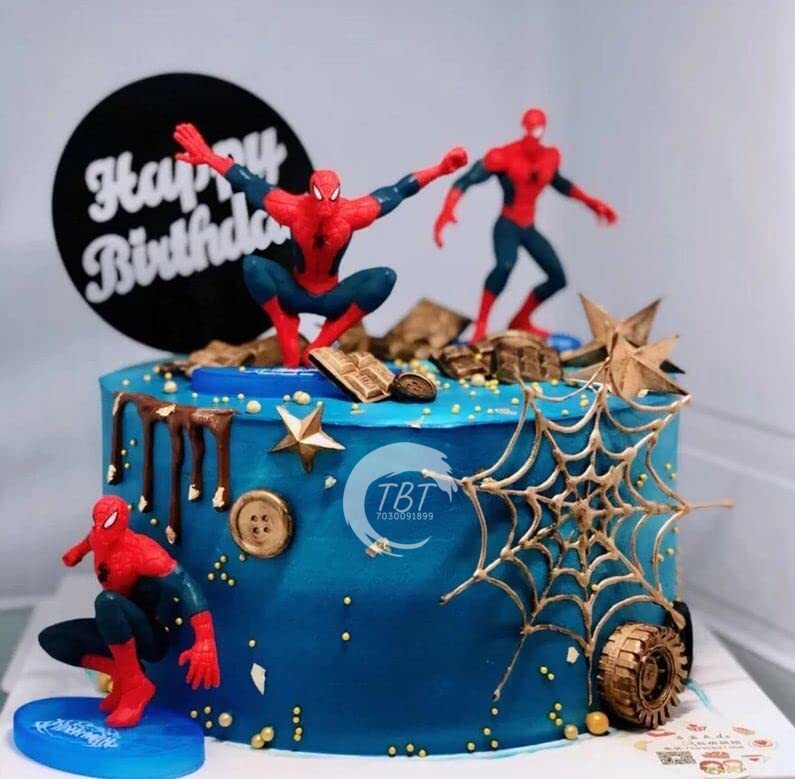 SpiderMan Cake Decorating Toy Topper { Set Of 7 Piece }
