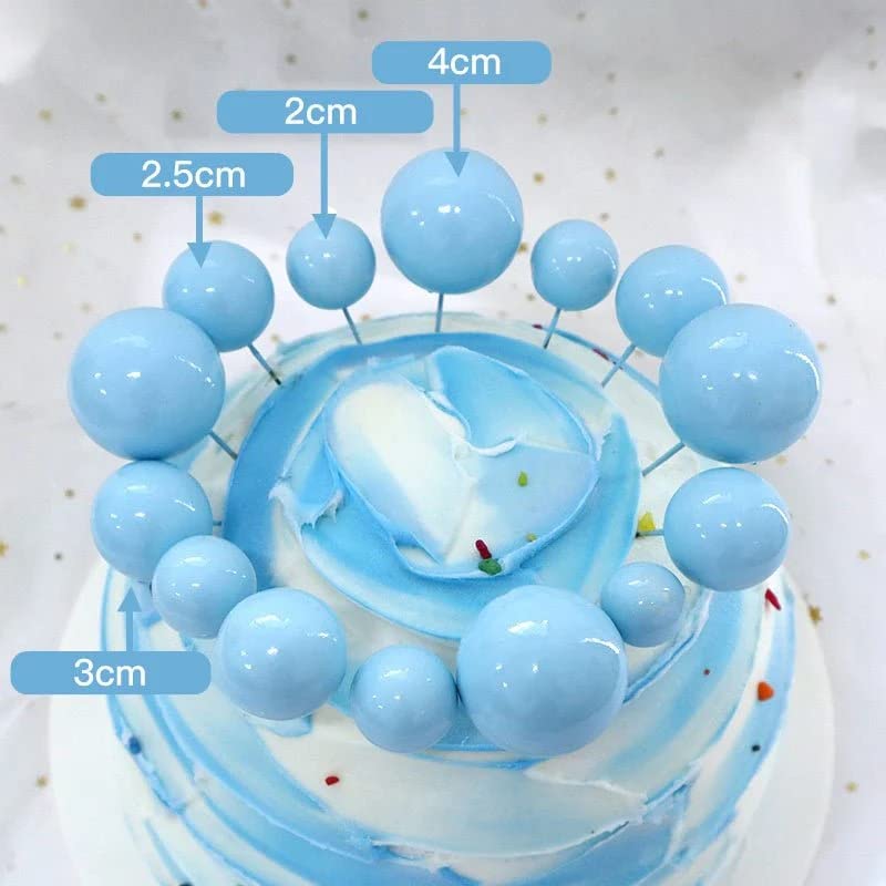20Pcs Sky Blue Faux Ball Cake Decoration