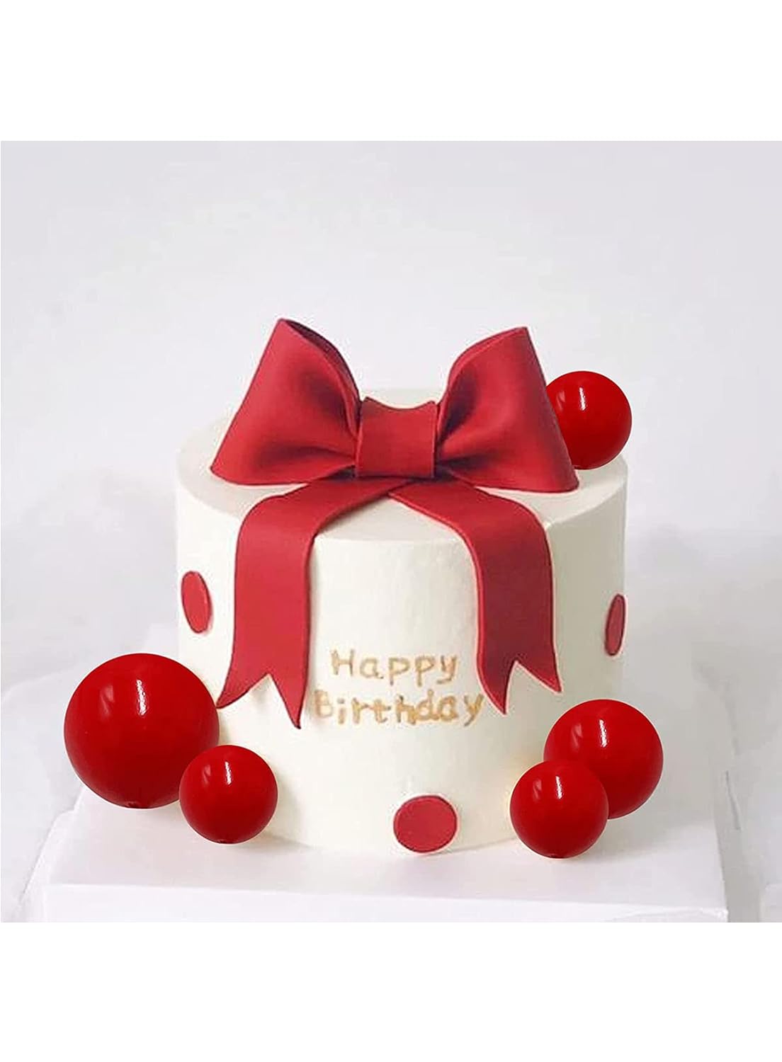 20Pcs Red Faux Ball Cake Decoration