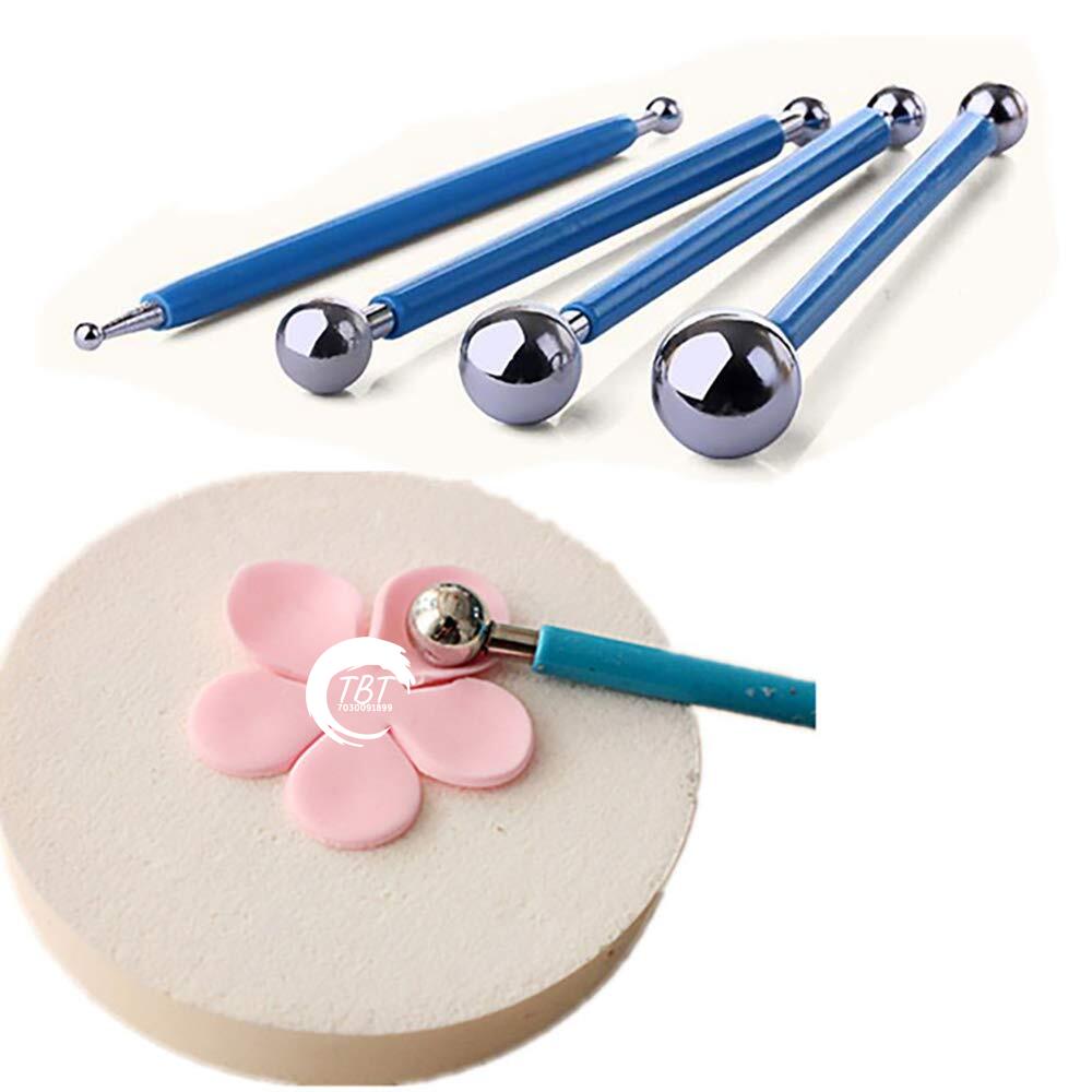 4 Pcs Modelling Ball for Fondant Cake Flower Decorating Tools