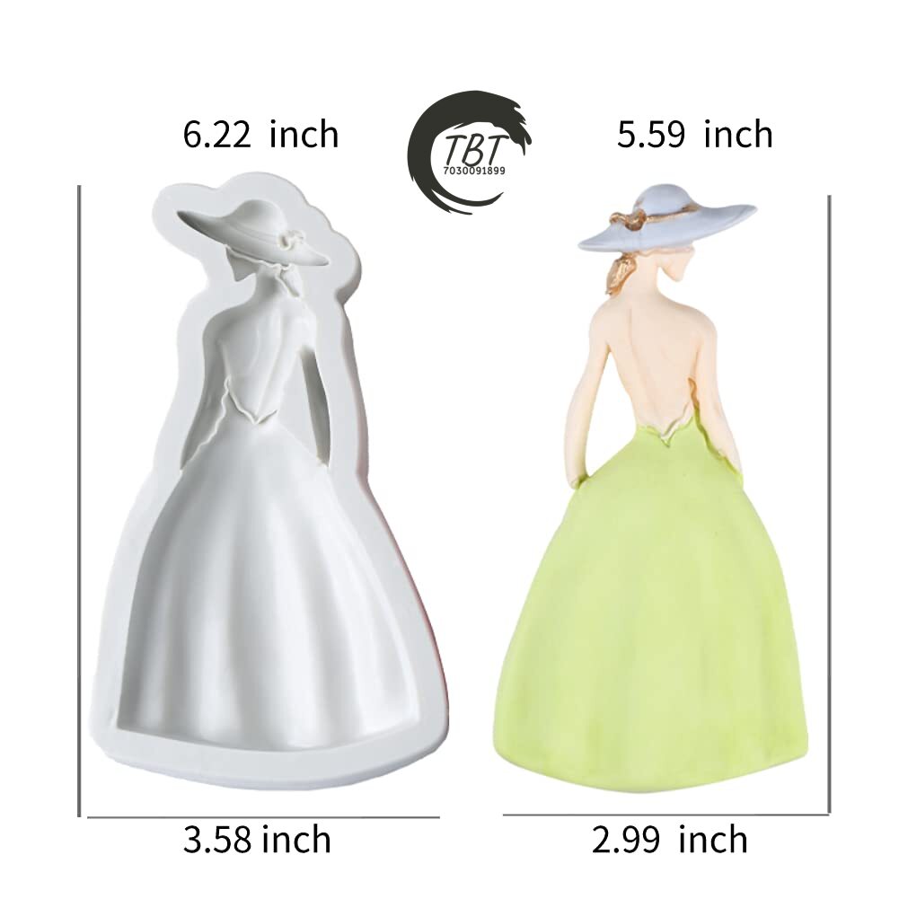 Beautiful Fashion Town Girl SIlicone Fondant Mold