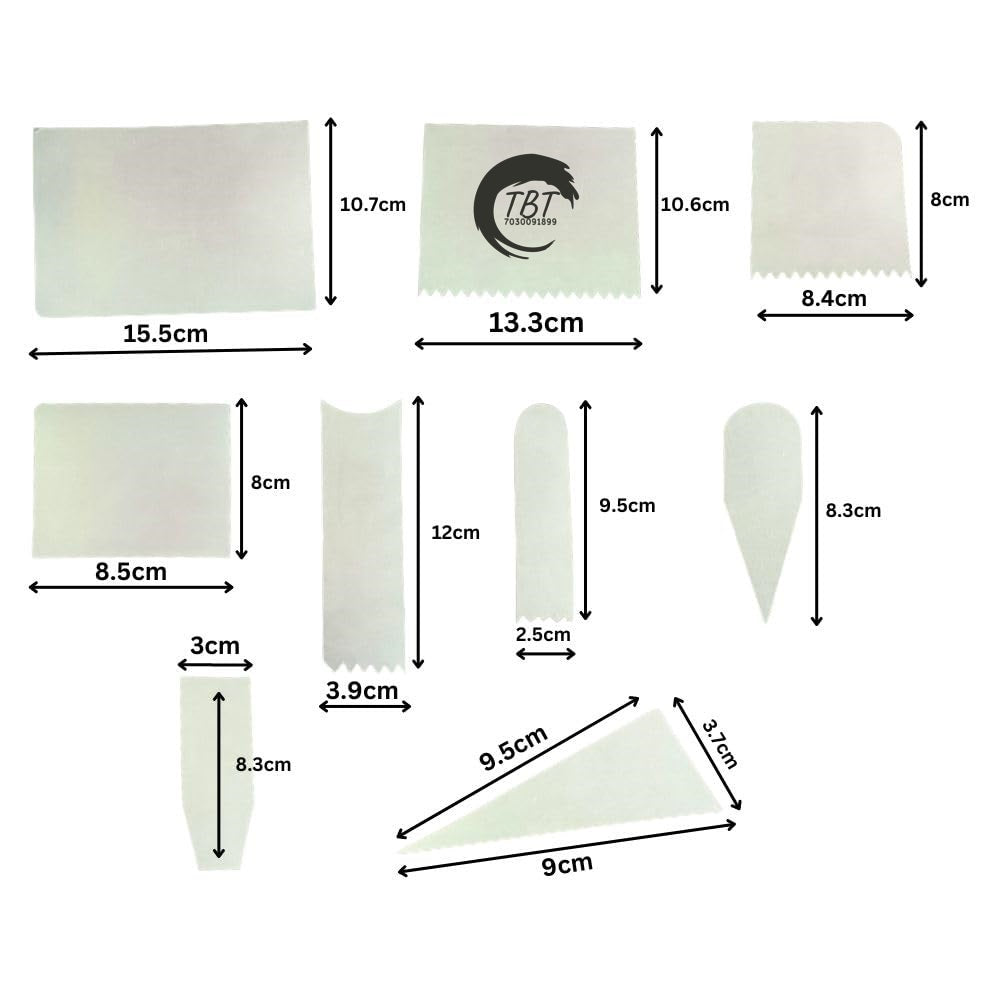 9 Pcs Flexible Cake Scrapers