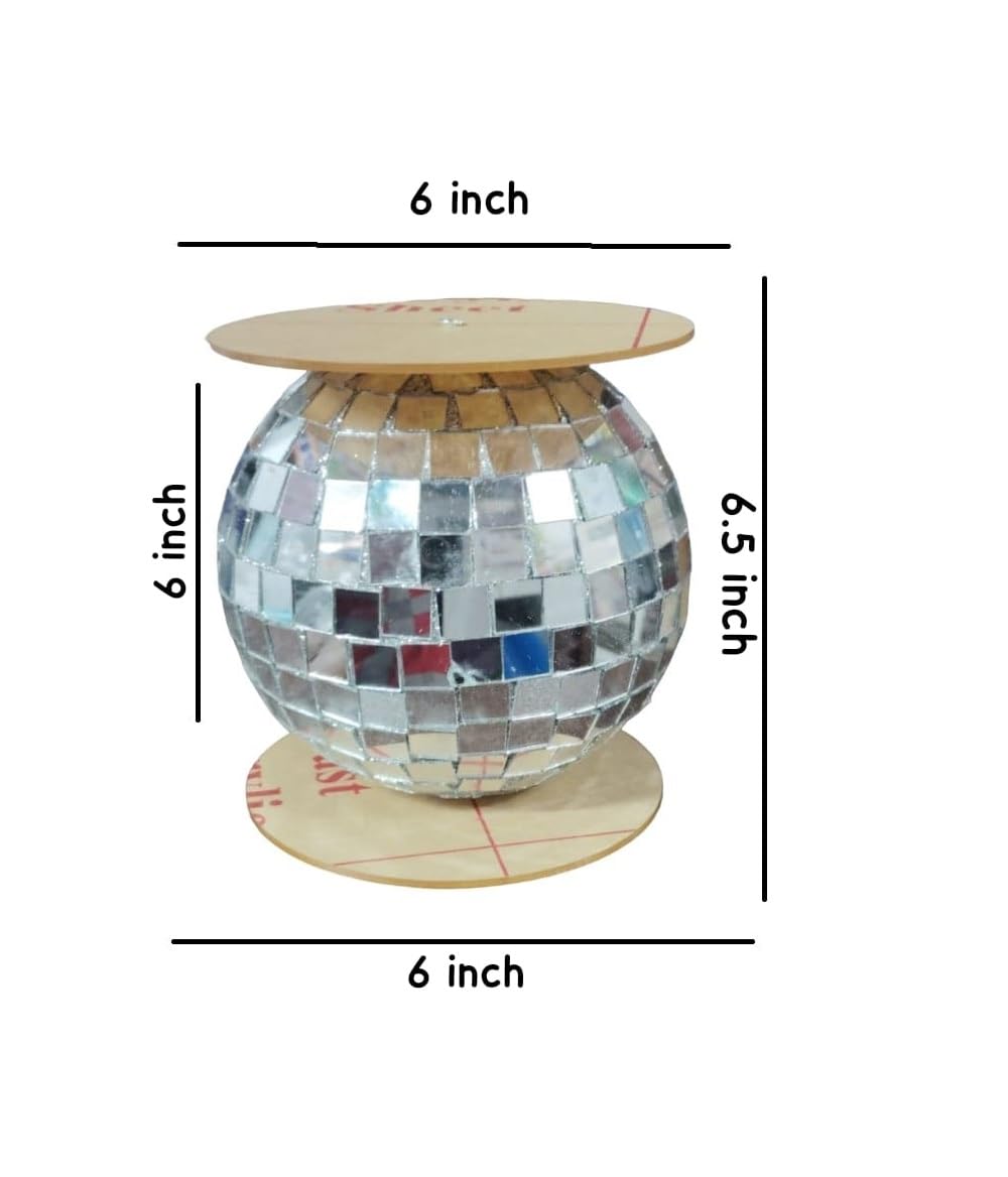 Disco Ball Cake Spacer For Cake and Cupcake Decoration B : 6 Inch X H: 6 Inch