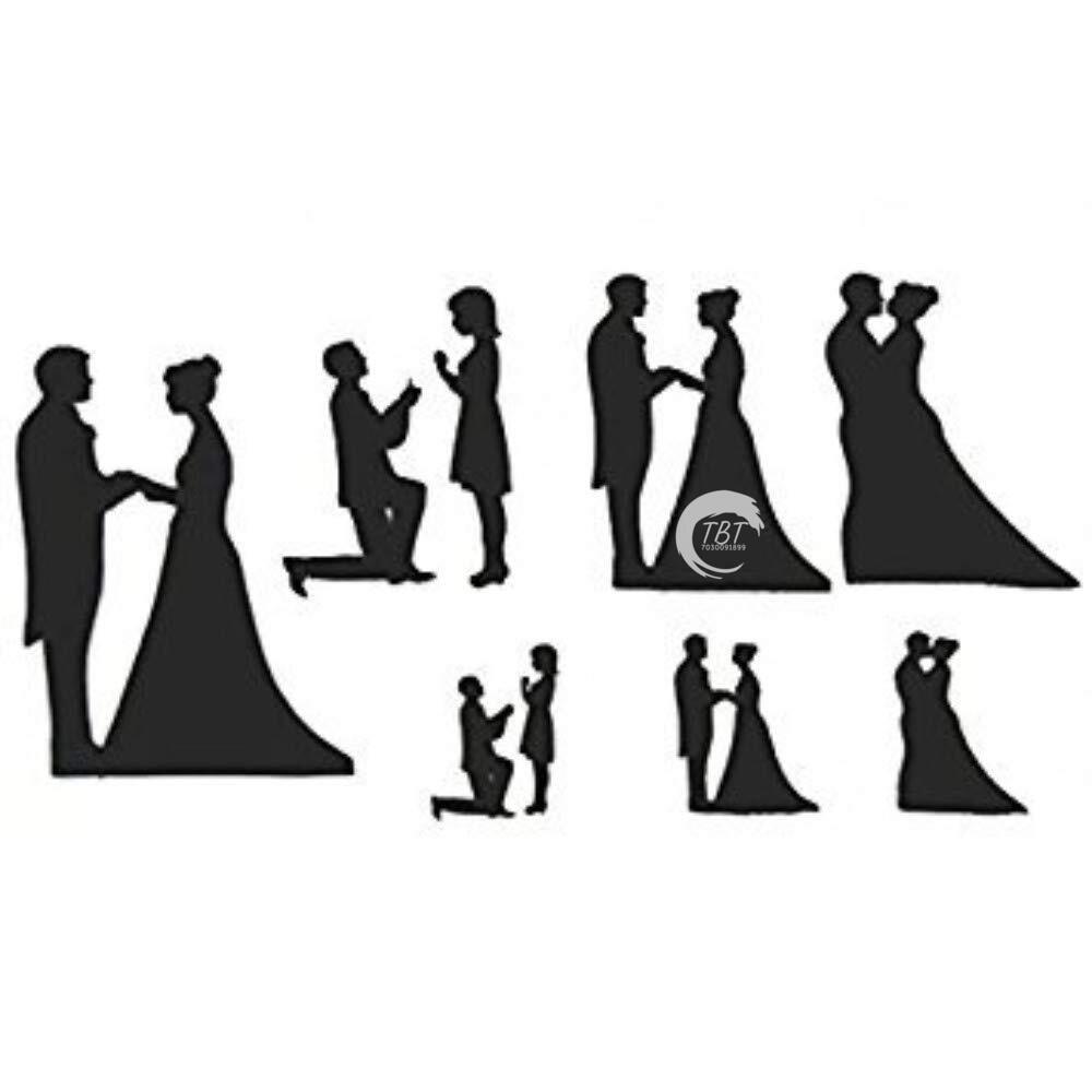Wedding Couple Silhouette Cutter Set { Set Of 7 Piece }