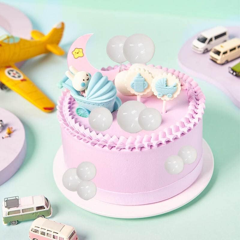 20Pcs White Faux Ball Cake Decoration