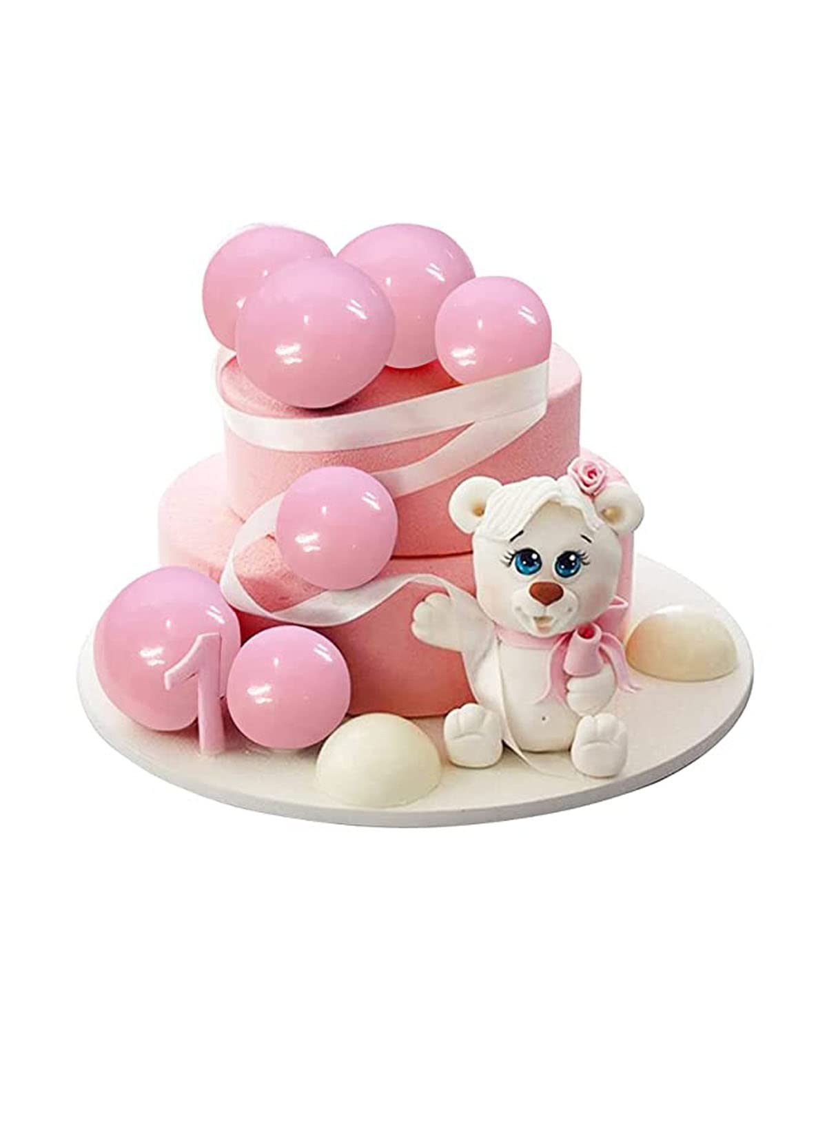 20Pcs Pink Faux Ball Cake Decoration