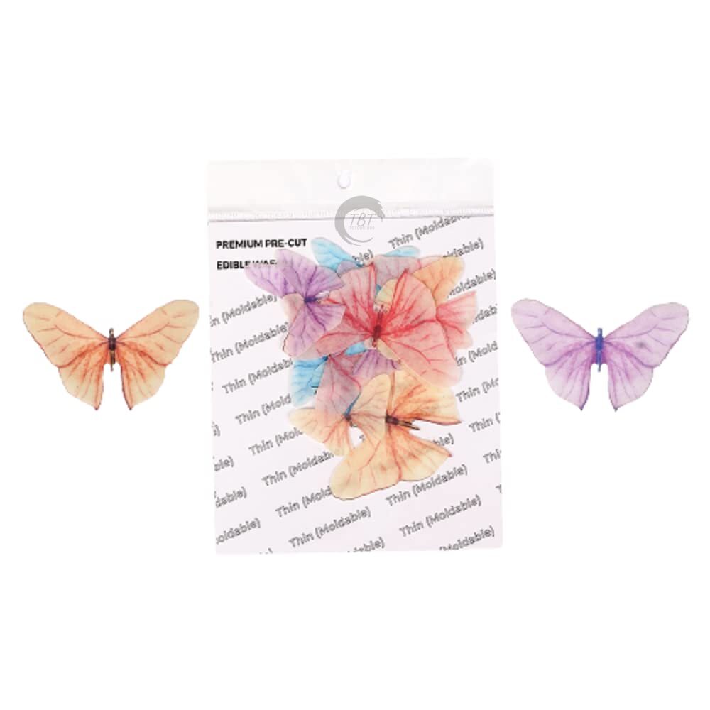 Pastel Color Medium Size Edible Pre-Cut Butterfly Wafer Paper