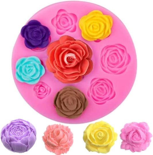 9 Cavity Rose Silicone Fondant Mold
