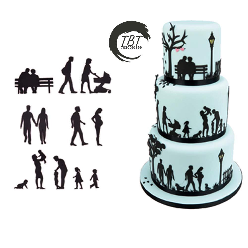 Family Silhouette Fondant And Cookie Cutter Set