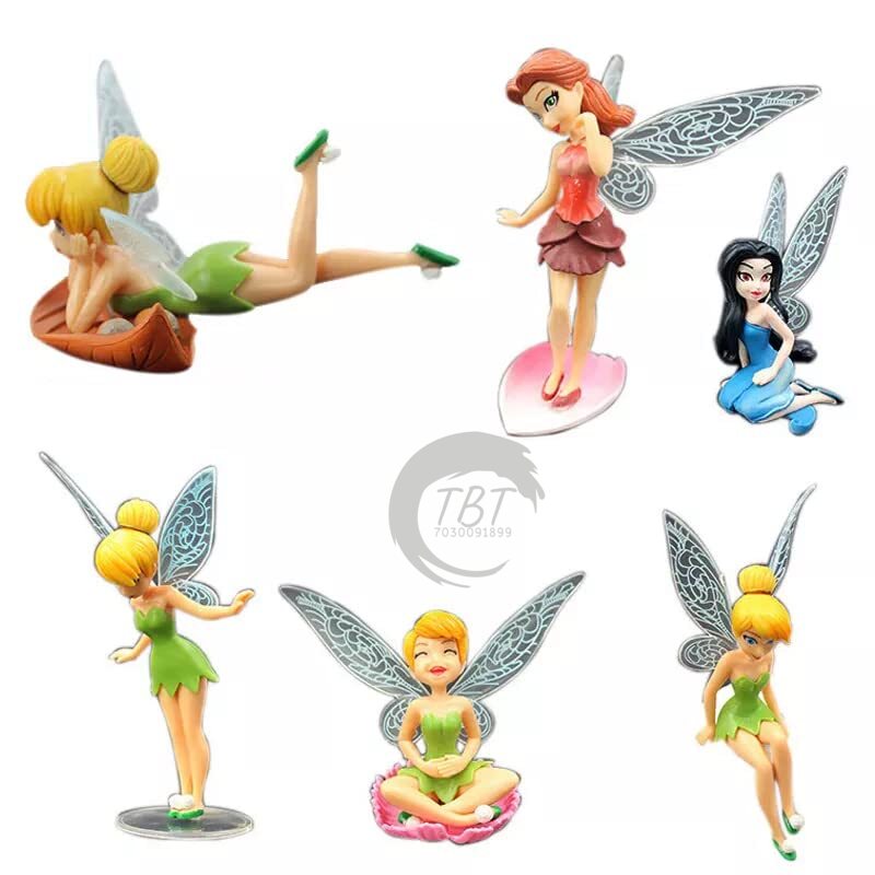 Tinkerbell Fairy Tal Cake Decoration Toy { Set Of 6 Piece }