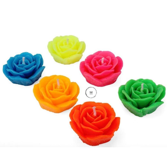 Floating Rose Flower Candles [ Pack Of 6 Pcs ]