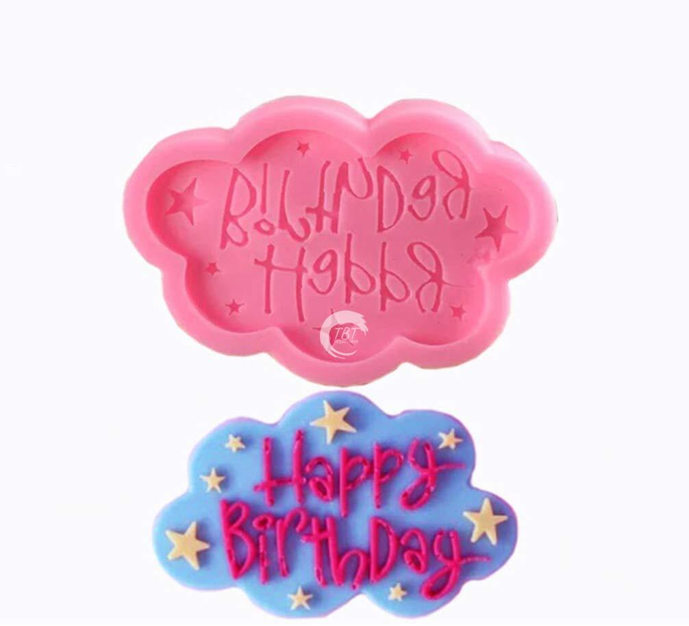 Cloud Happy Birthday Letters Silicone Fondant Mold