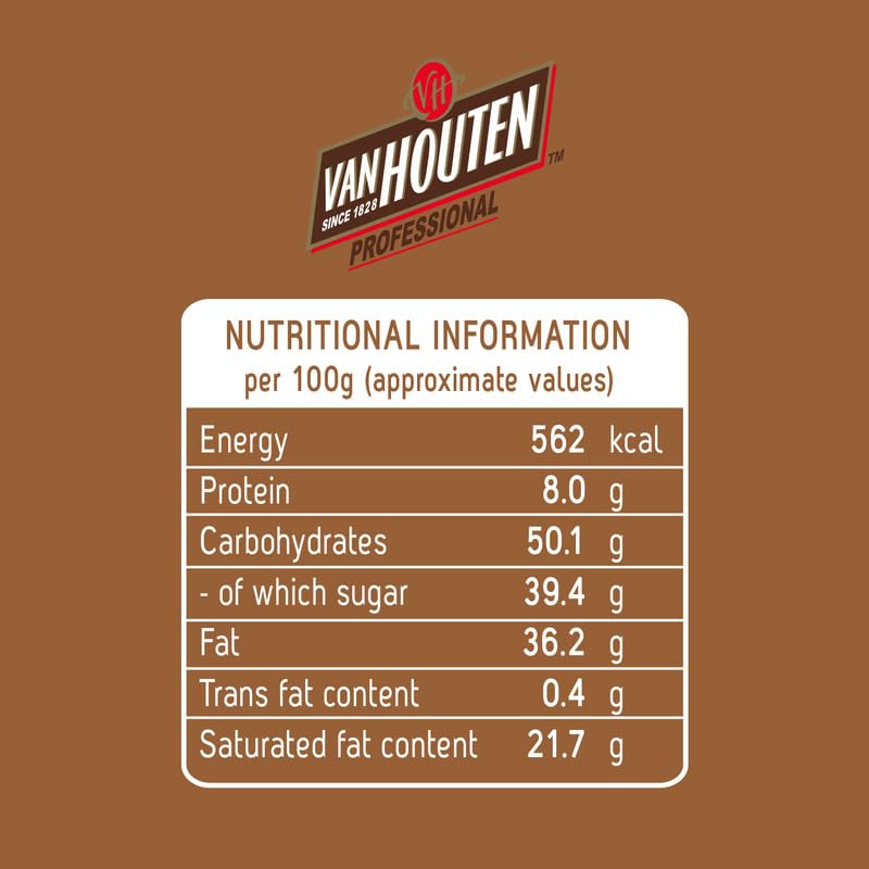 Vanhouten 35.6% Professional Milk Chocolate Couverture - 1 KG