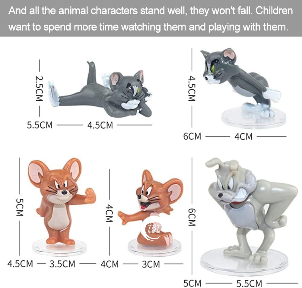 Tom & Jerry Cake Decoration Toy { Set Of 5 Piece }