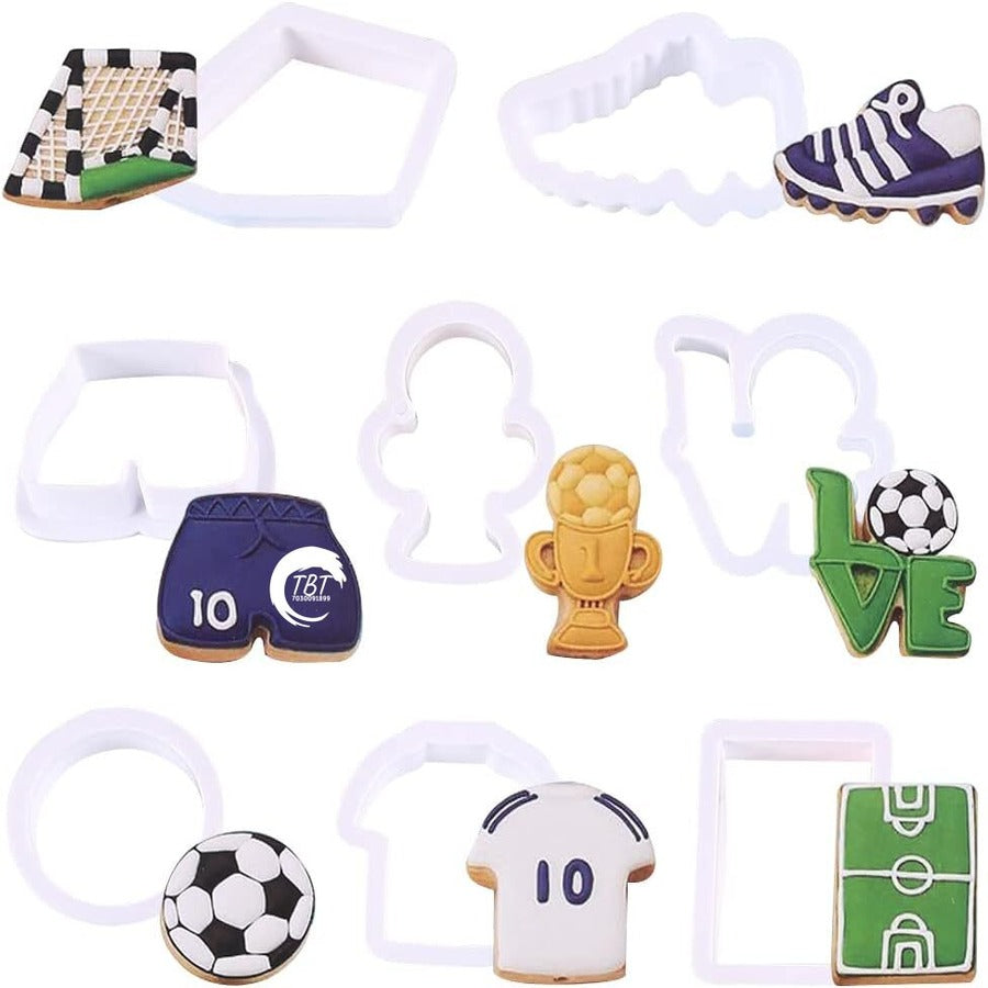 8 Pcs Football Cookie And Fondant Cutter