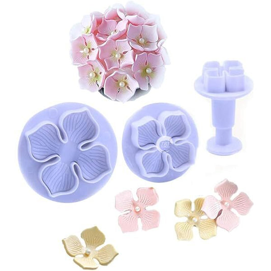 3 Pcs Laurustinus Flower Fondant Plunger Cutter