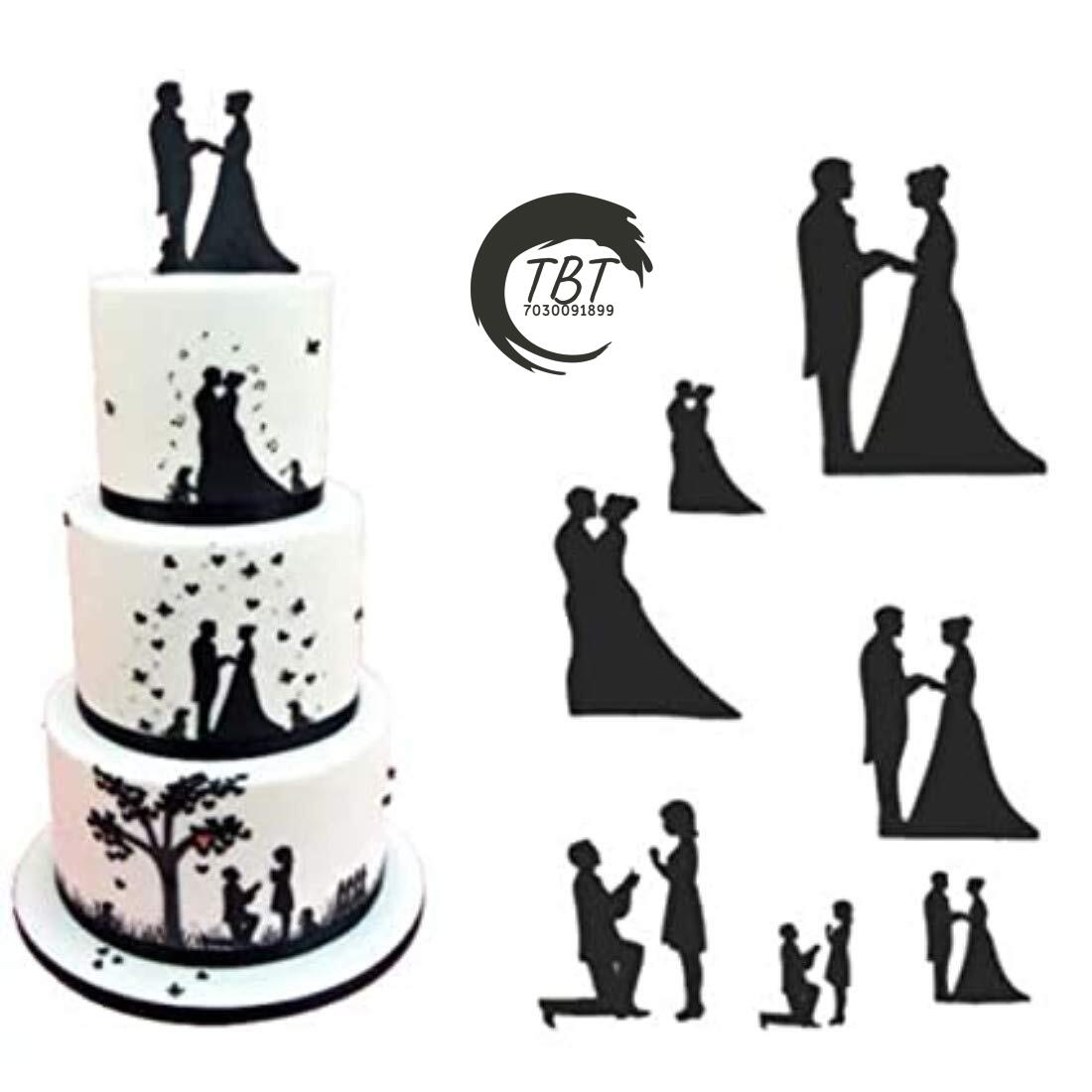 Wedding Couple Silhouette Cutter Set { Set Of 7 Piece }