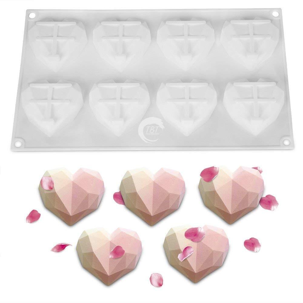 8 Cavity Heart Shape 3D Silicone Mold