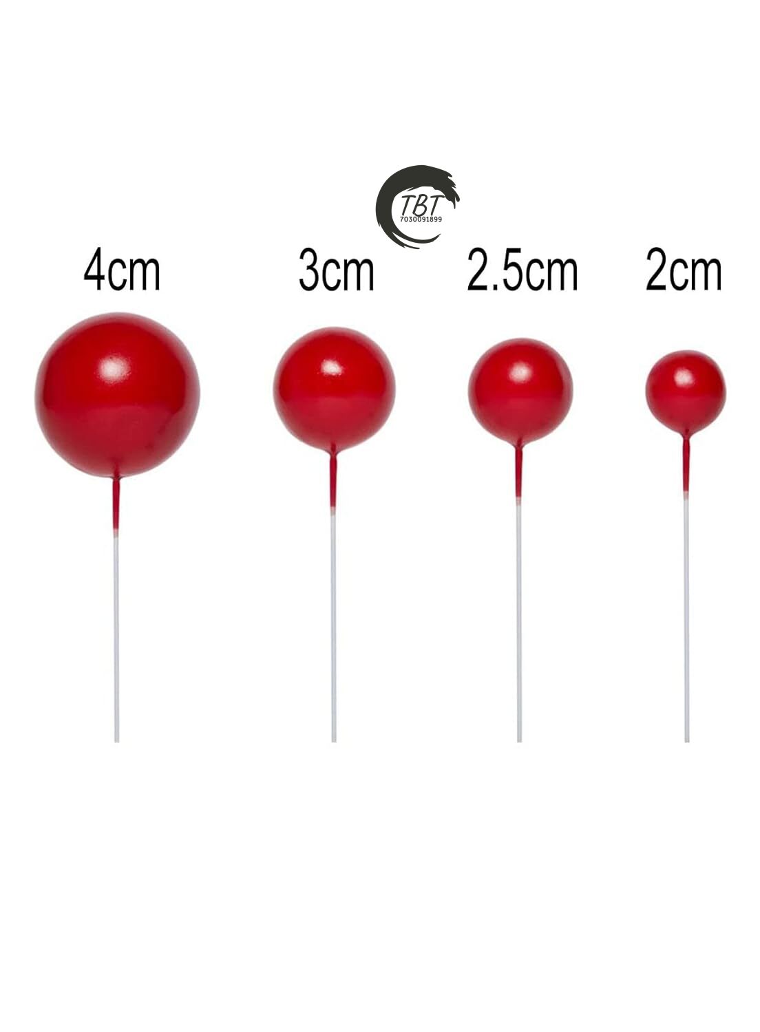 20Pcs Red Faux Ball Cake Decoration