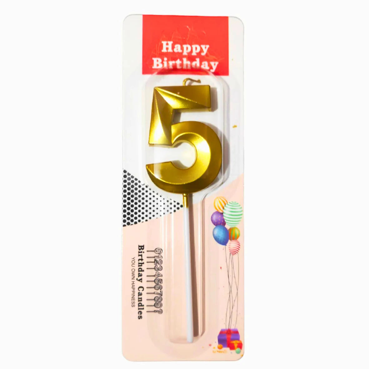 5 Five Golden Number Candle