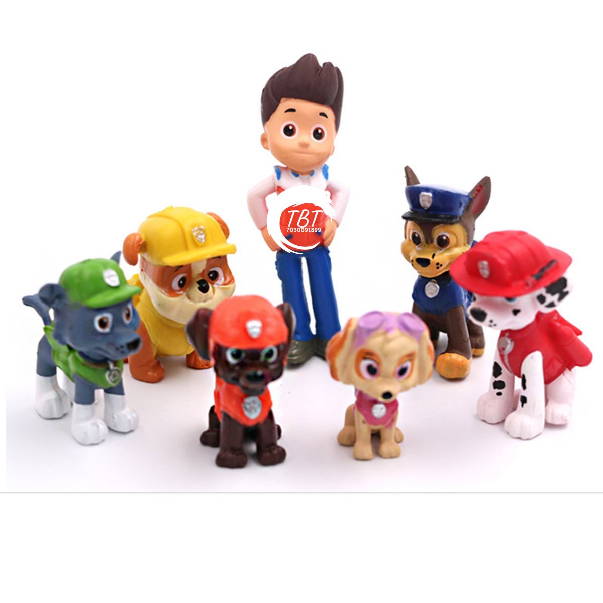 Paw Patrol Figure Cake Toys Toppers { Set Of 8 Piece }