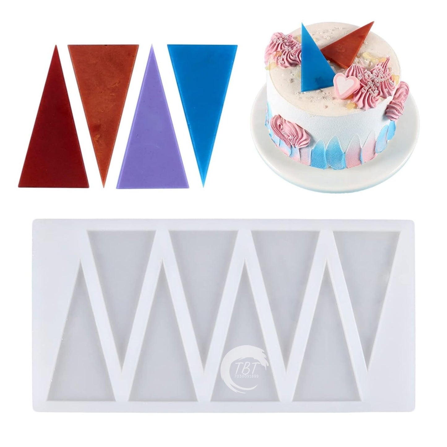 8 Cavity Triangle Shape Chocolate Garnishing Sheet