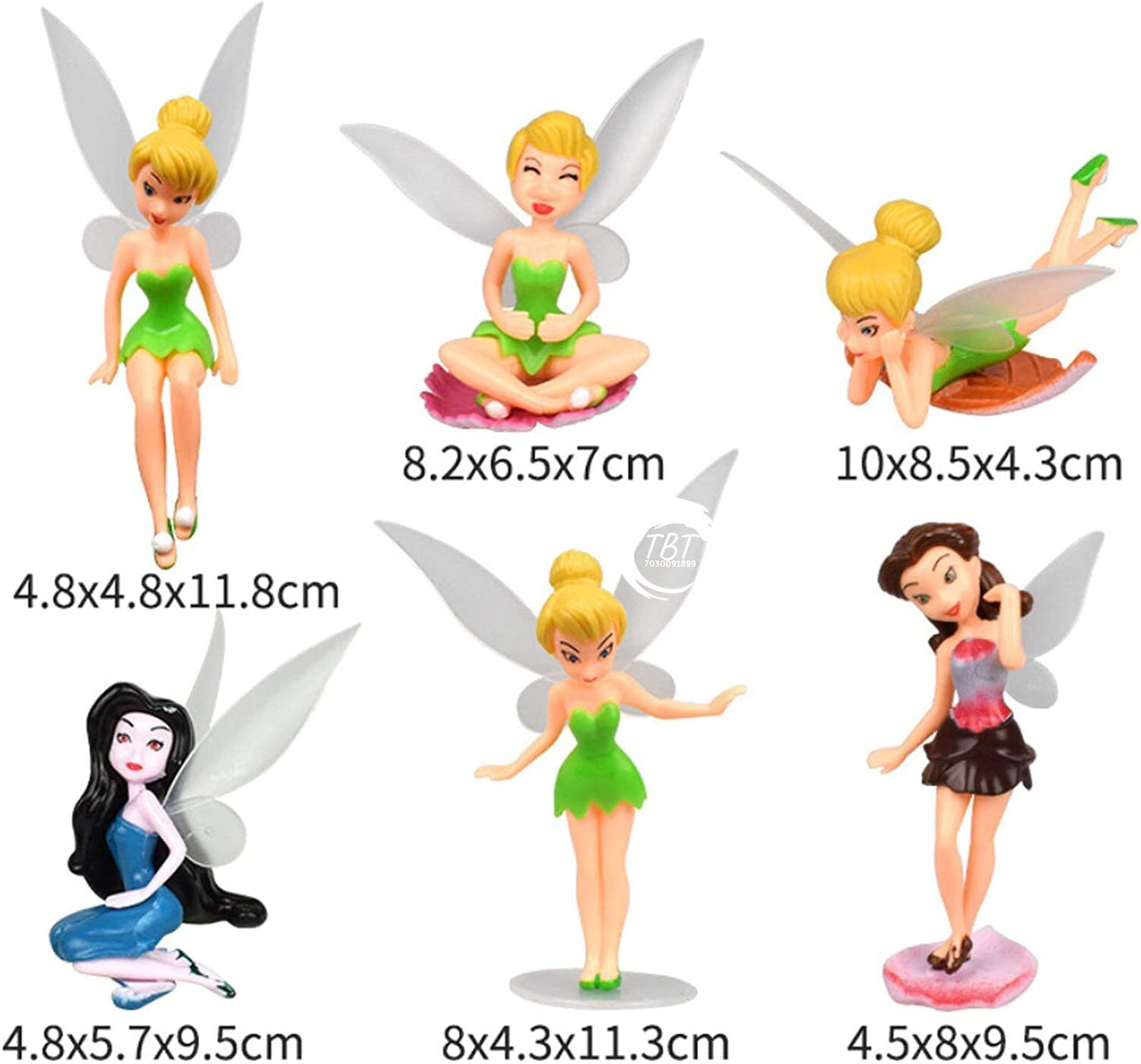 Tinkerbell Fairy Tal Cake Decoration Toy { Set Of 6 Piece }