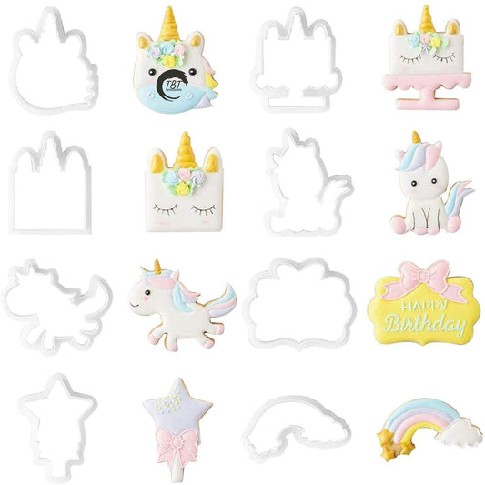 8 Pcs Multiple Unicorns Fondant And Cookie Cutter