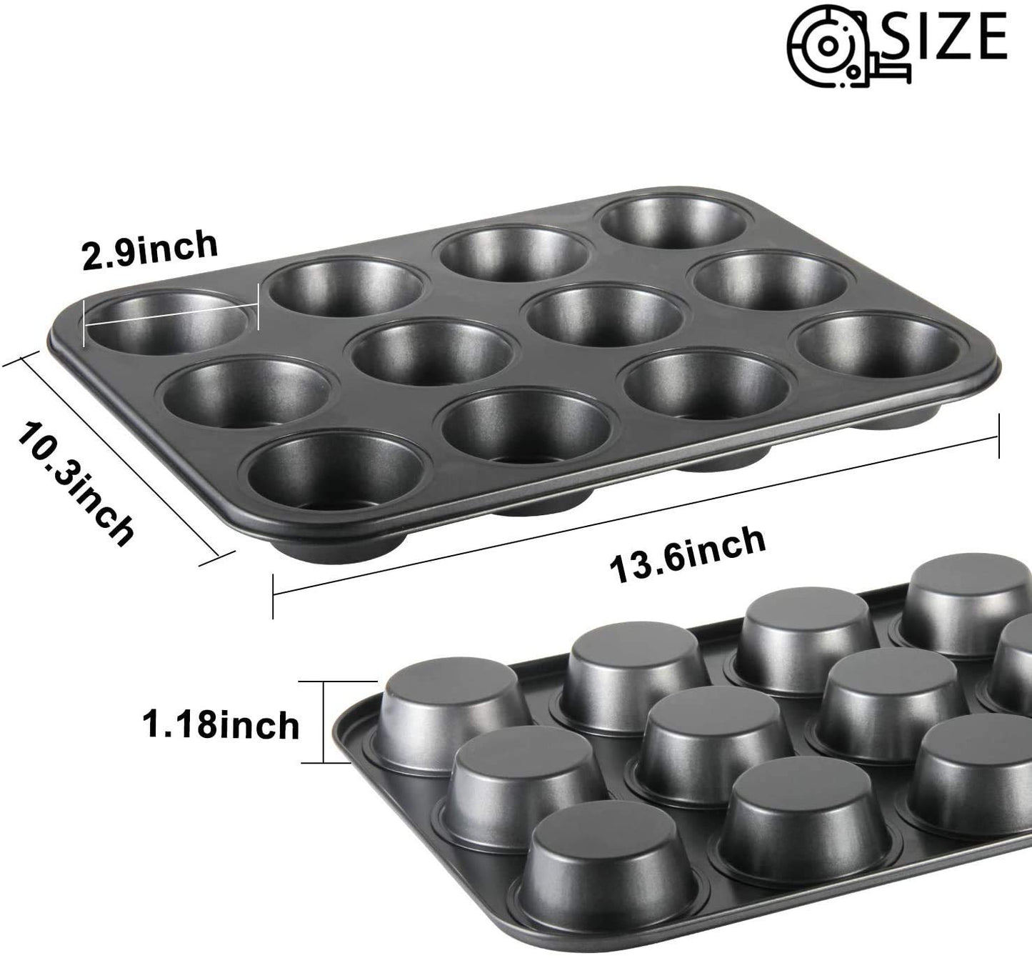 Carbon Steel Muffin/Cupcake Tray - 12 Slot