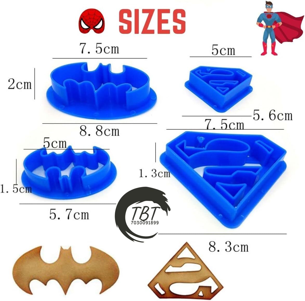 Superman Batman Fondant And Cookie Cutter