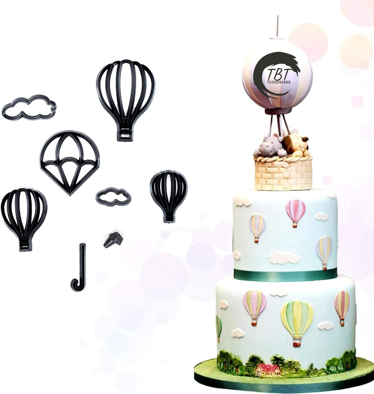 Hot Air Balloon Silhouette Fondant And Cookie Cutter Set