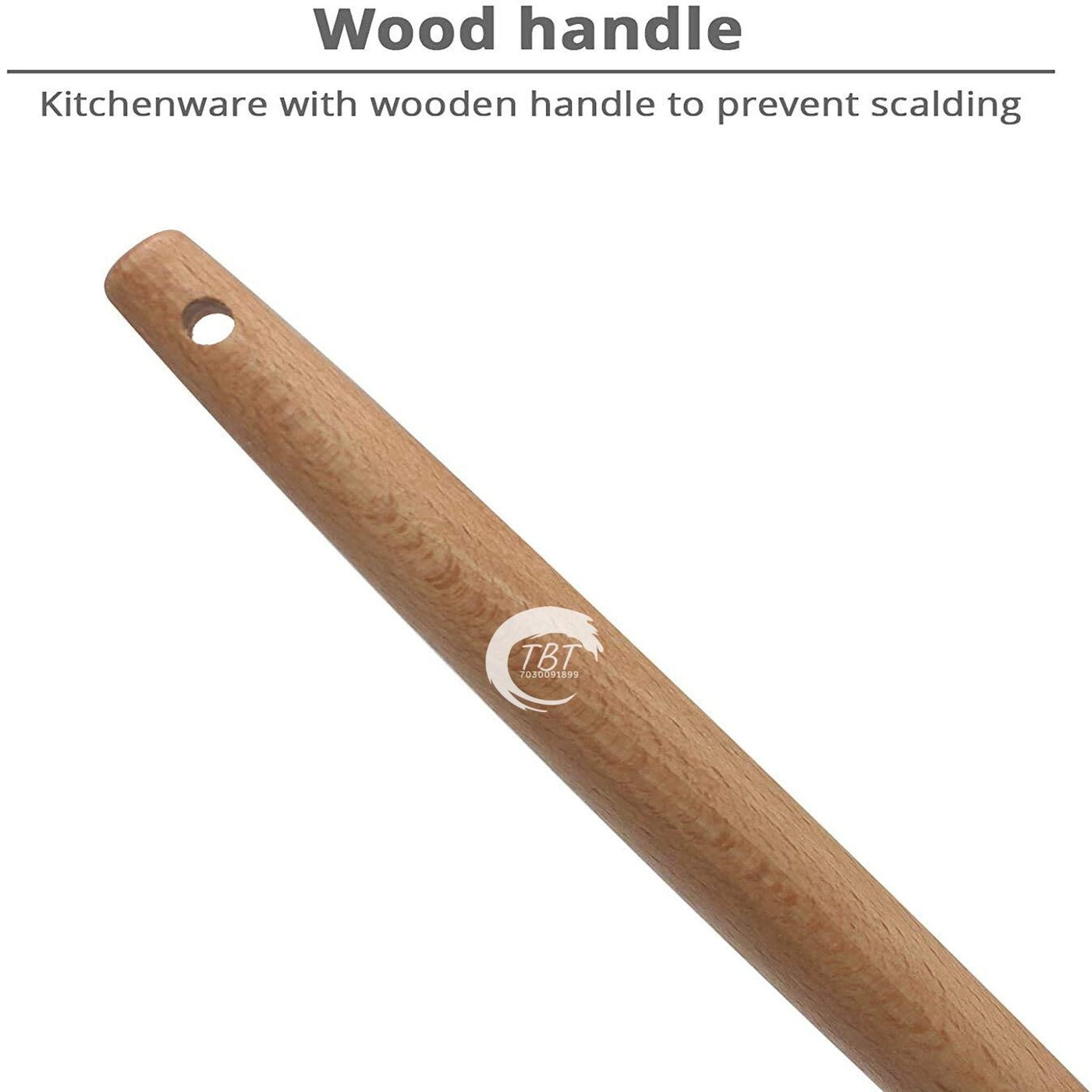 Full Wooden Handle Silicone Spatula