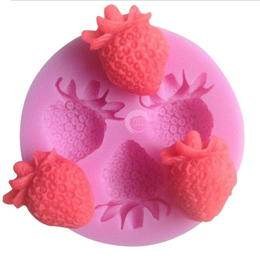 3 Cavity Strawberry Silicone Fondant Mold