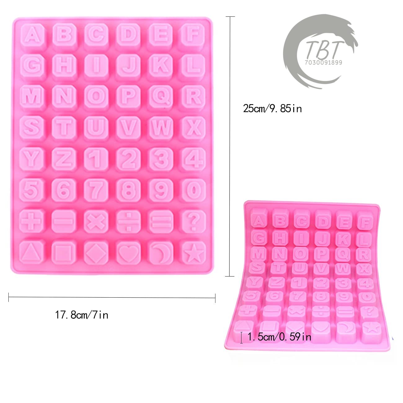 48 Cavities Silicone Letter Chocolate Mold