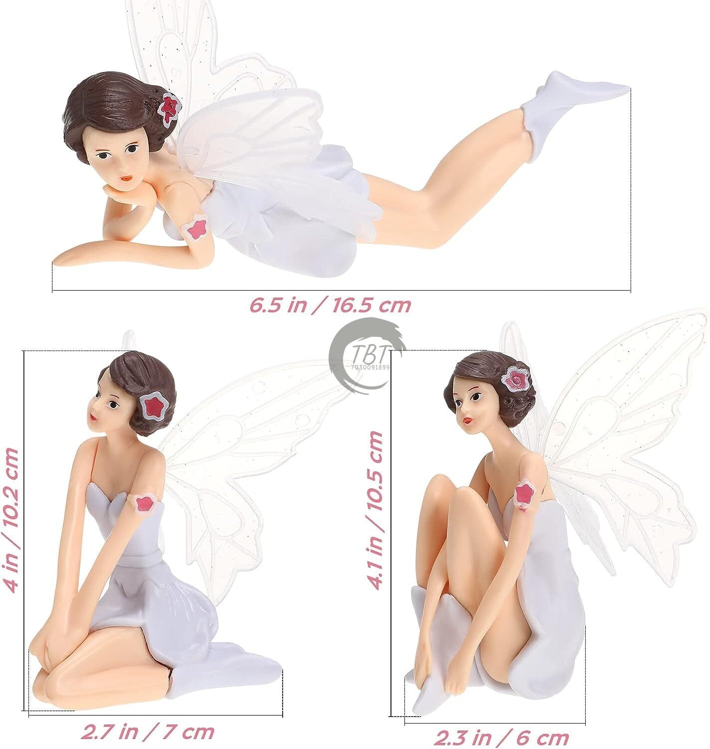 Fairy Angel Dolls Fairies Cake Toy Topper { Set Of 3 Piece }