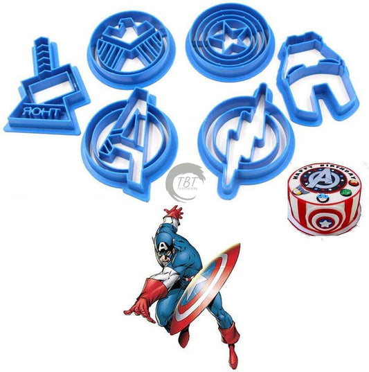 6 Pcs Avengers Theme Cookie And Fondant Cutter