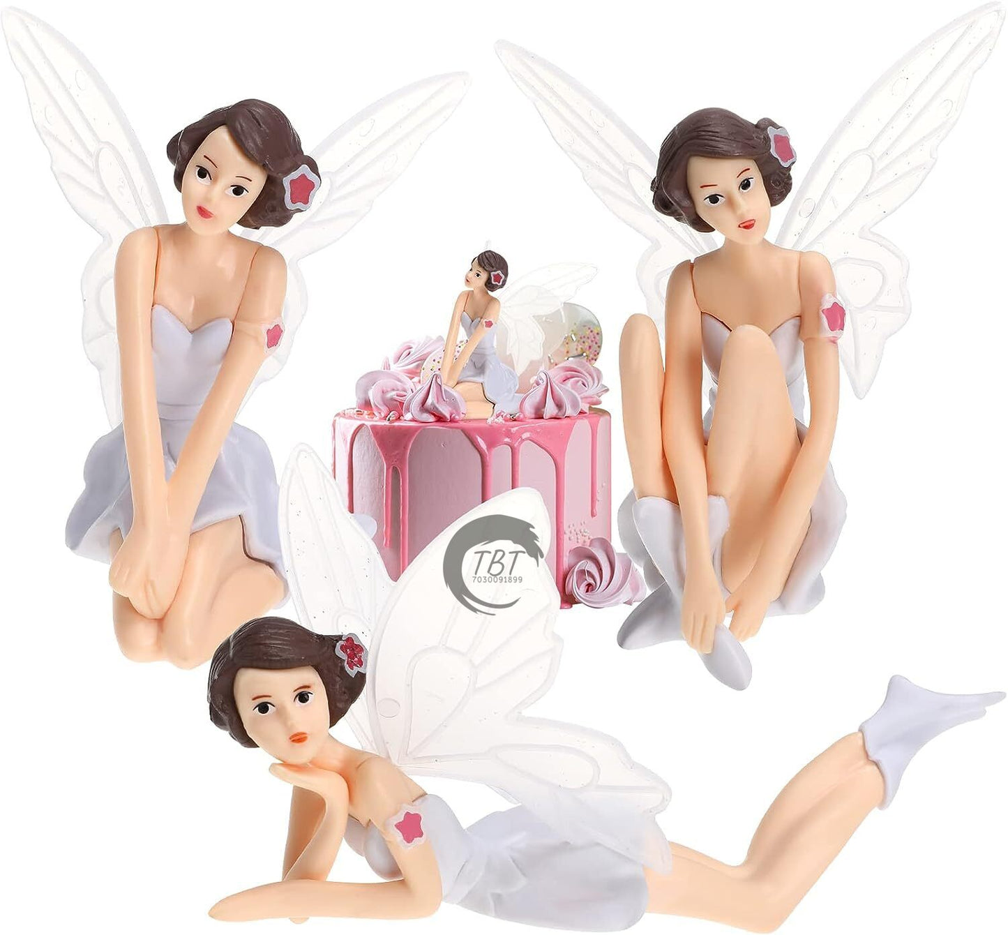 Fairy Angel Dolls Fairies Cake Toy Topper { Set Of 3 Piece }