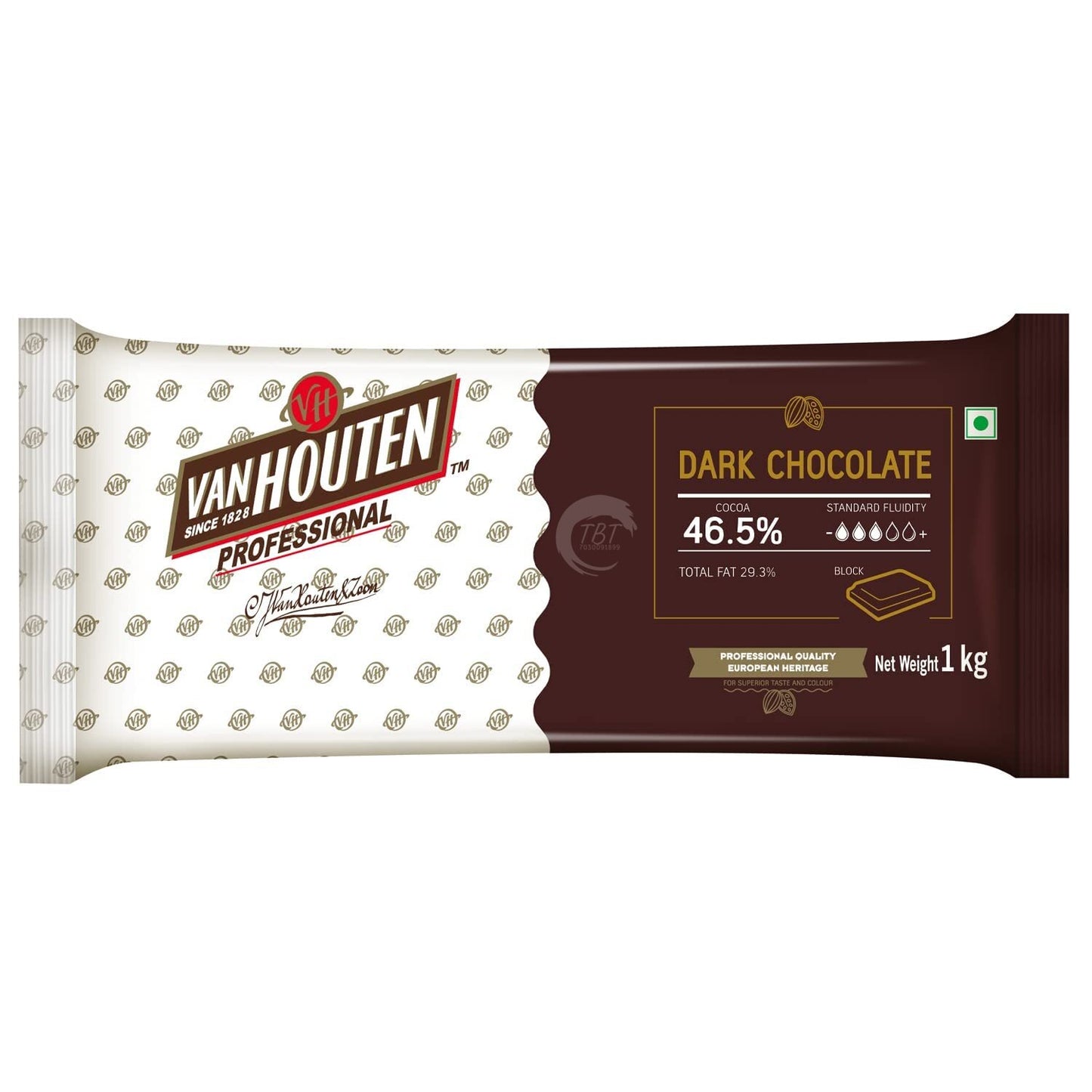 Vanhouten 46.5% Dark Chocolate Couverture -1 KG