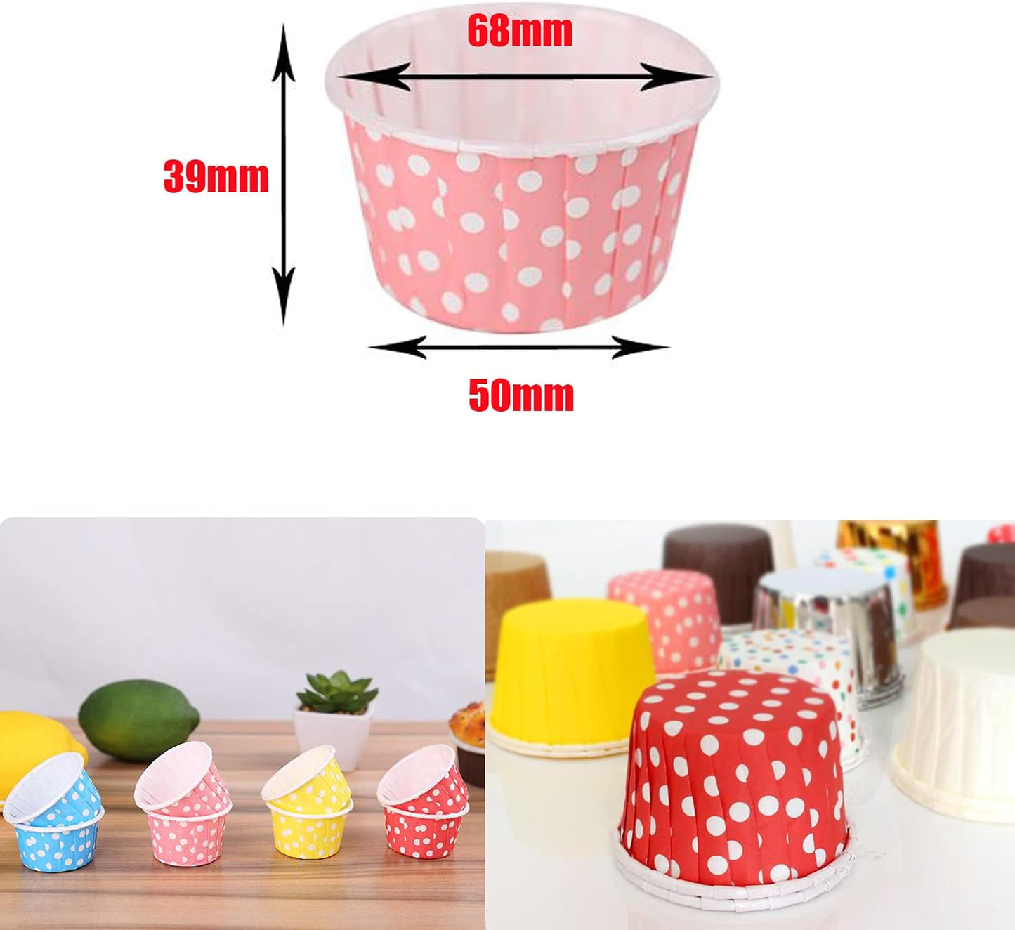 Curly Paper CupCake Liner Muffin Paper Case Baking Cups 100 Pcs