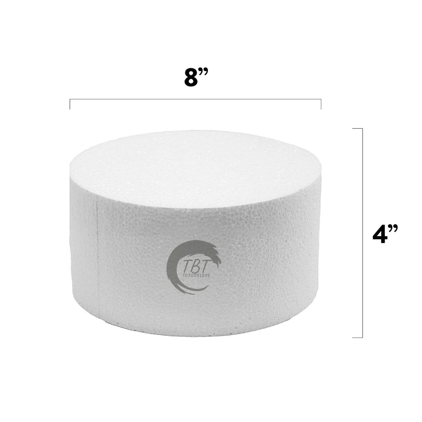 Round Cake Dummy 8x4 Inch