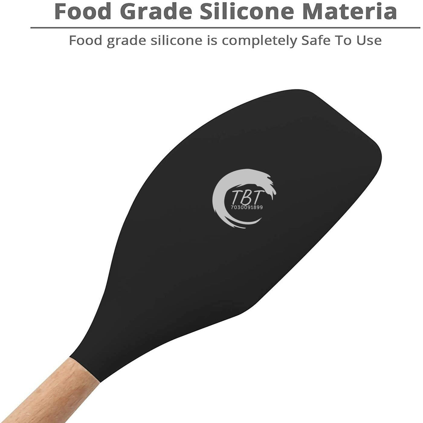 Full Wooden Handle Silicone Spatula