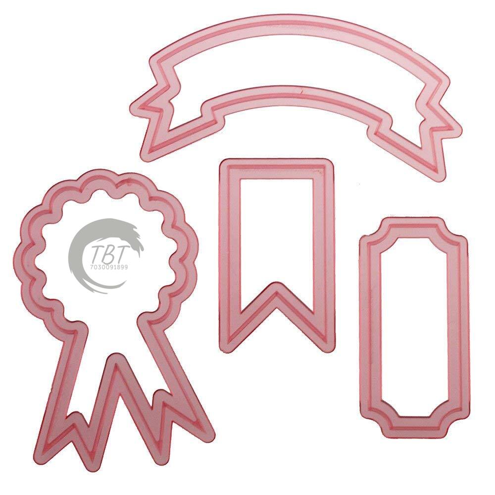 4 Pcs Label Cookie And Fondant Cutter Set