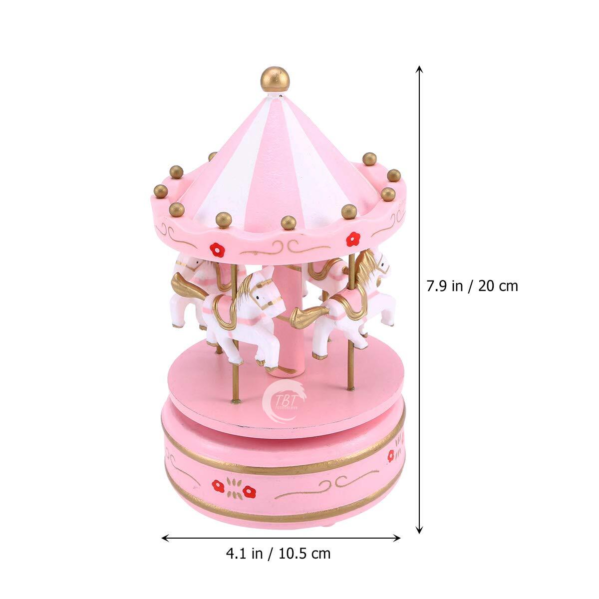Carousel Rotating Musical Horse Music Box Toy - Pink
