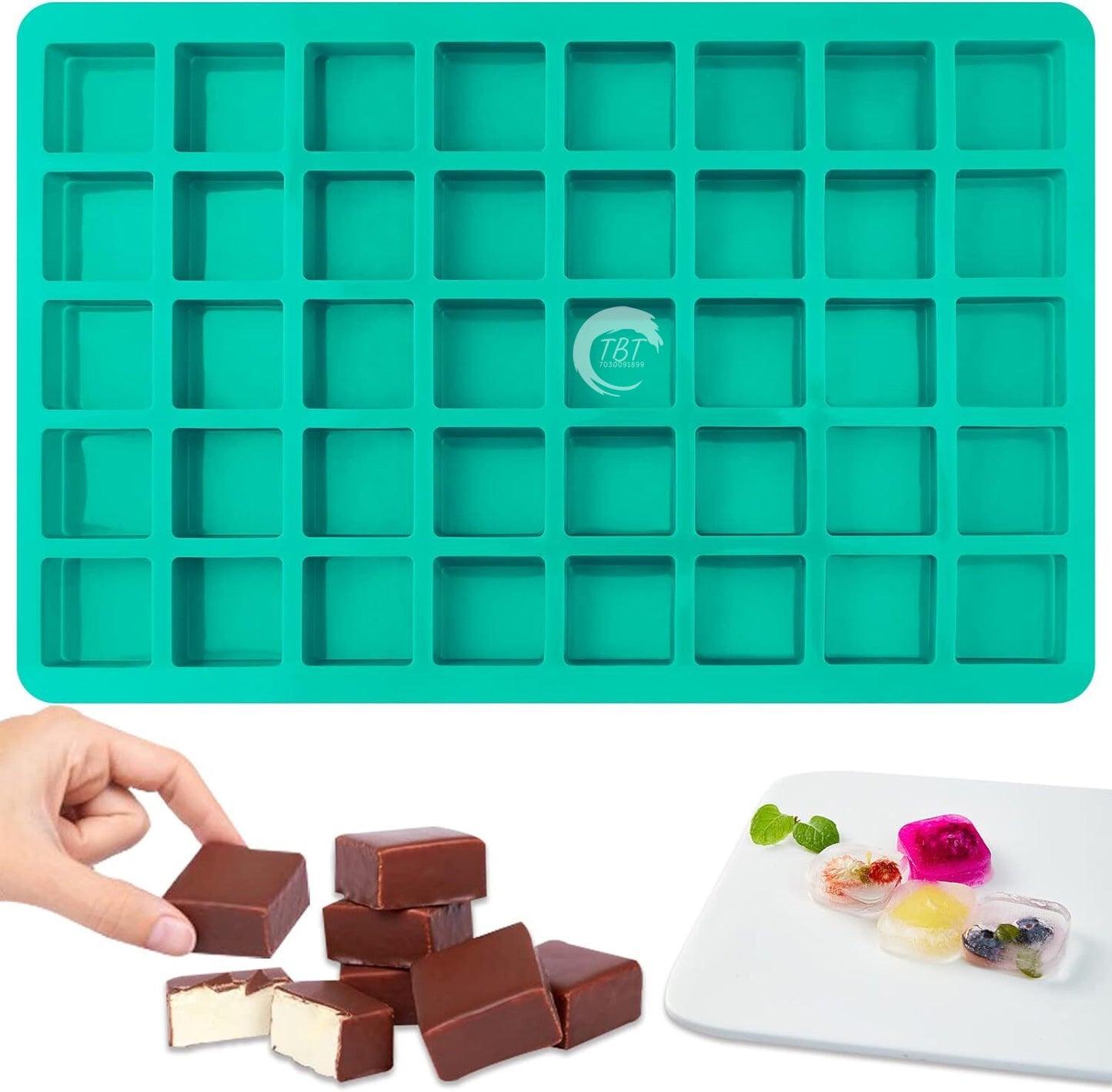 40 Cavity Silicone Chocolate Square Cube Mold