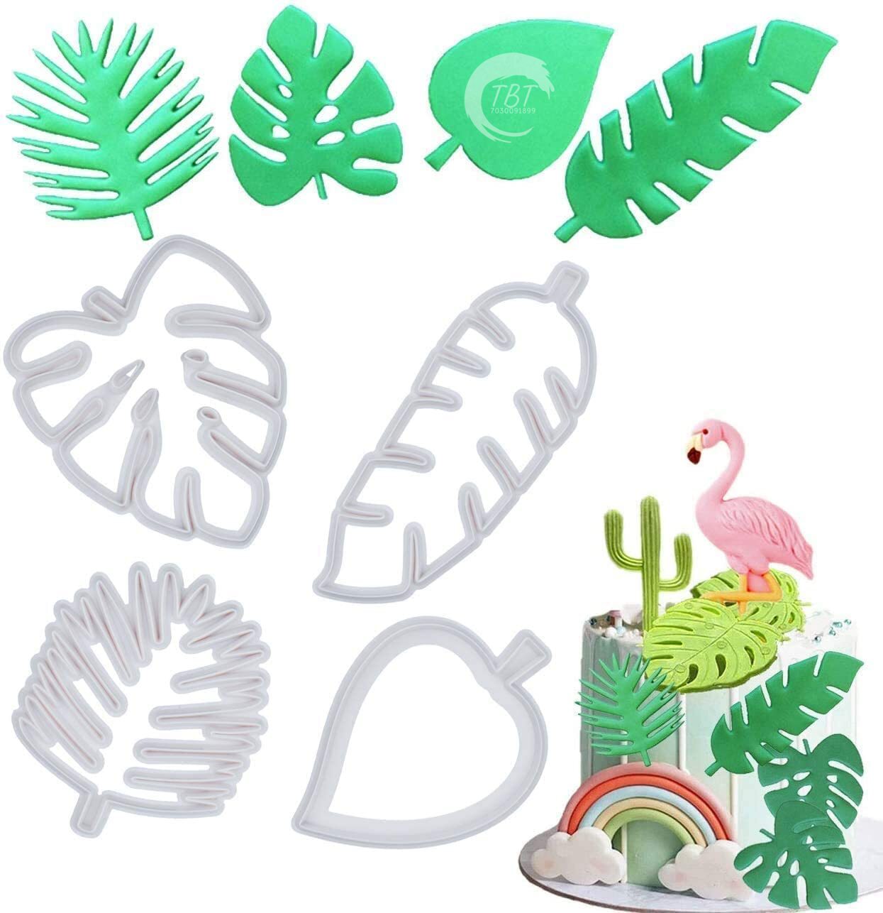 Tropical Leaf Cookie And Fondant Cutter Set