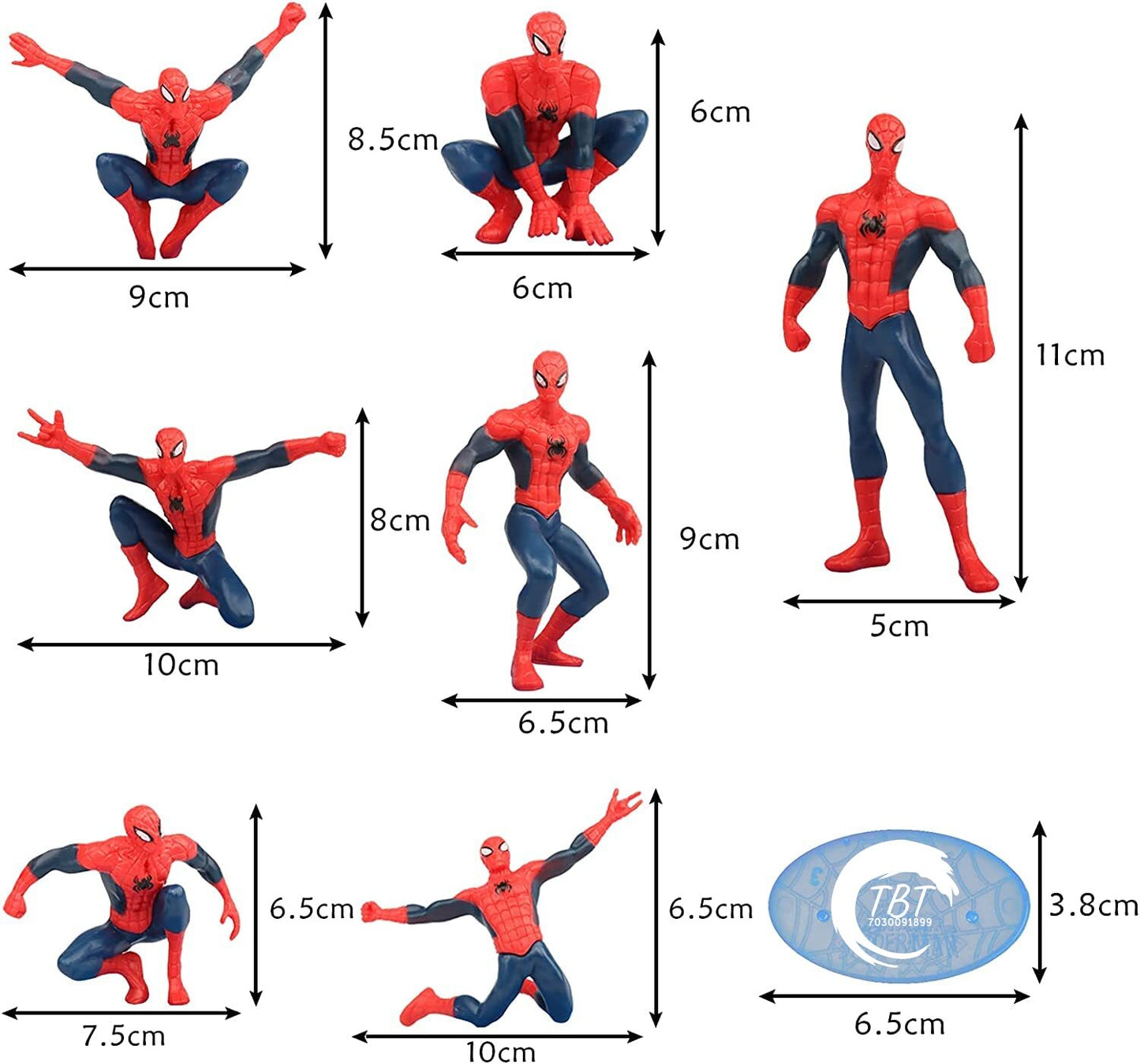 SpiderMan Cake Decorating Toy Topper { Set Of 7 Piece }
