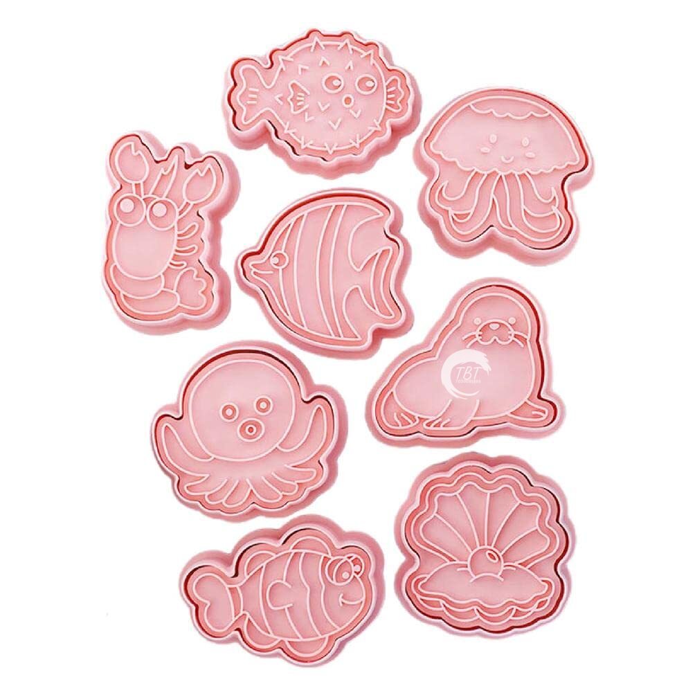 8 Pcs Sea Creatures Cookie And Fondant Cutter