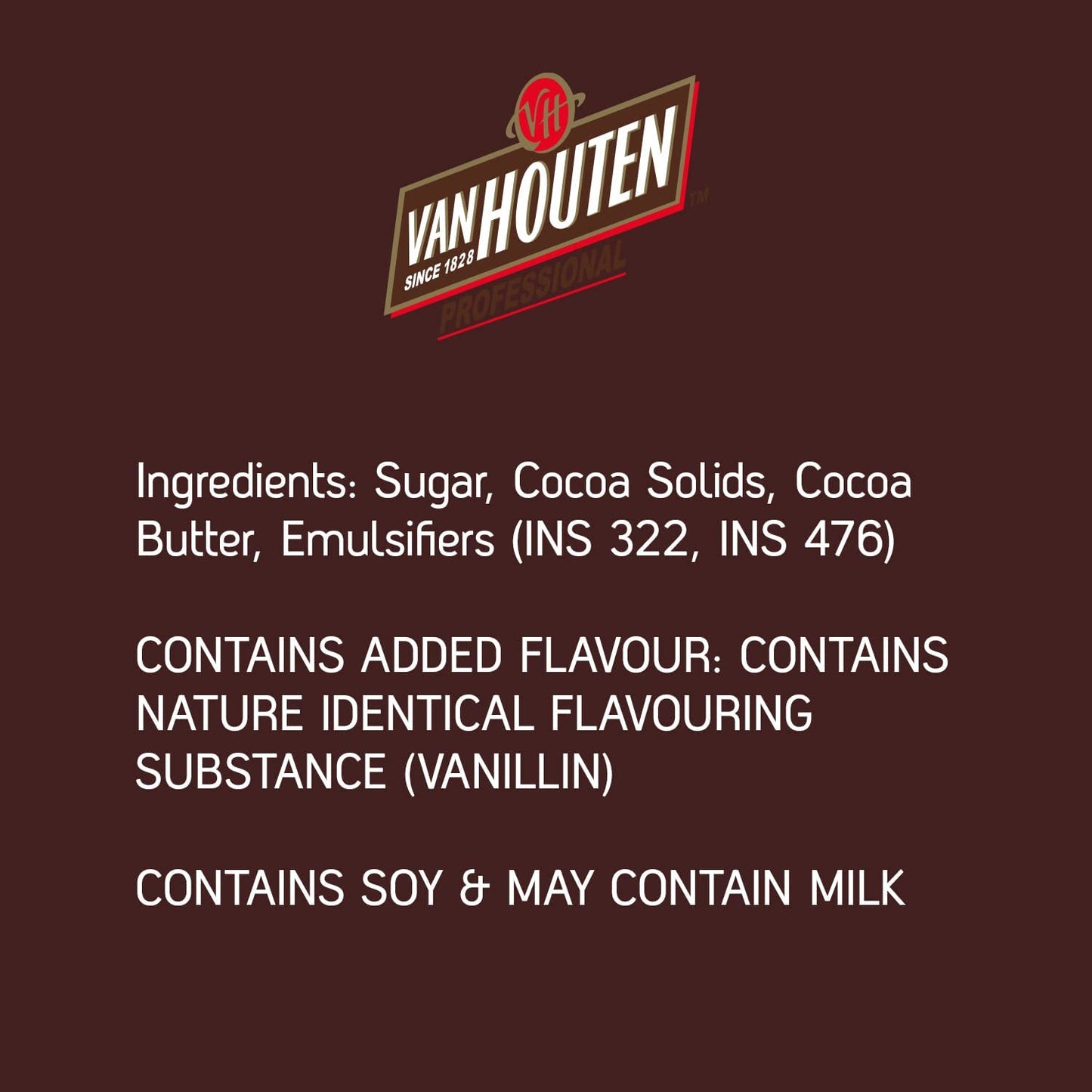 Vanhouten 46.5% Dark Chocolate Couverture -1 KG