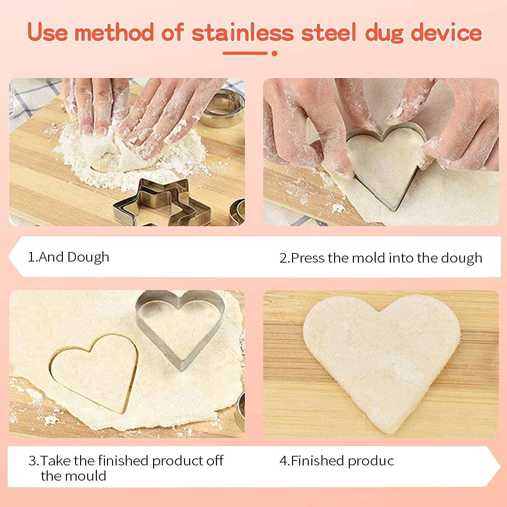 12 Pcs Stainless Steel Fondant And Cookie Cutter