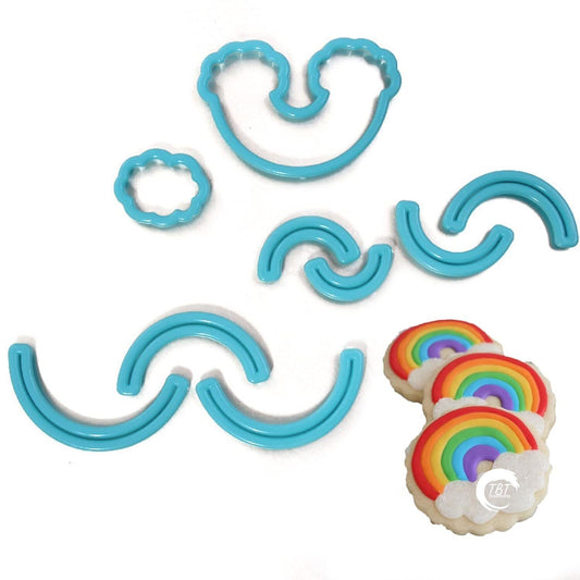 9 Pieces Rainbow and Cloud Fondant And Cookie Cutter Set
